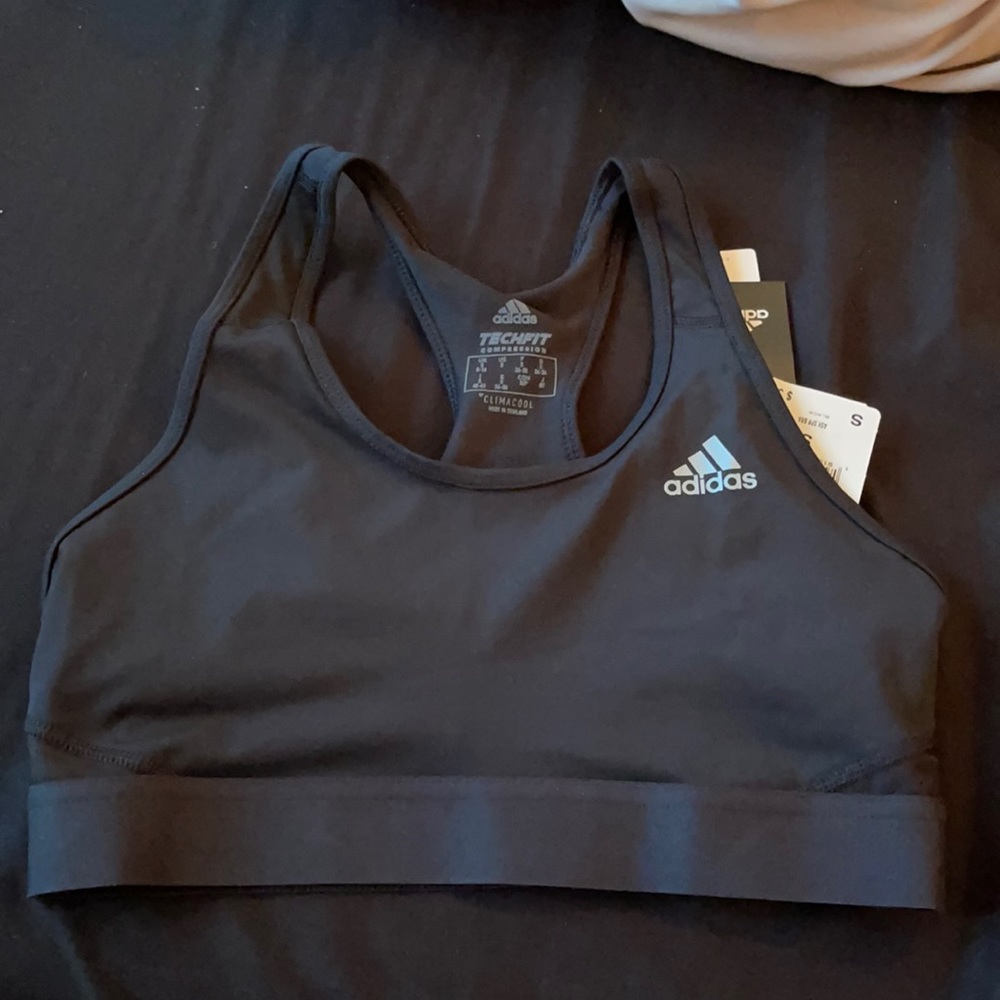 Adidas black sports bra
